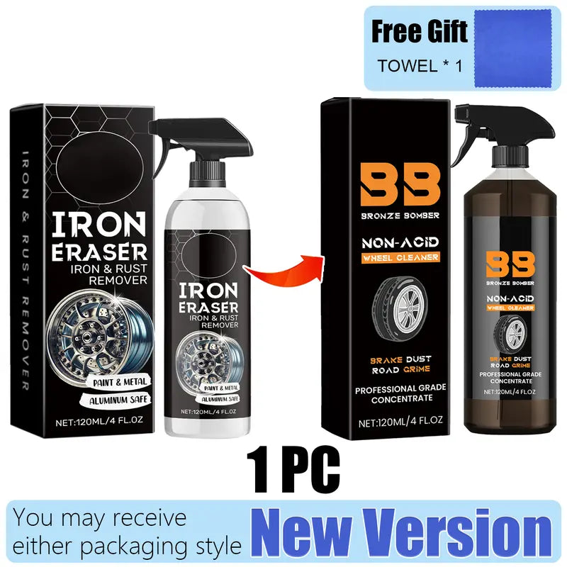 Automotive Rust Remover Spray 120ML – Fast-Acting Iron & Rust Cleaner for Wheels, Rims & All Metal Surfaces – Premium Car Detailing Chemicals, Safe for Most Automotive Finishes, Cars & Motorcycles