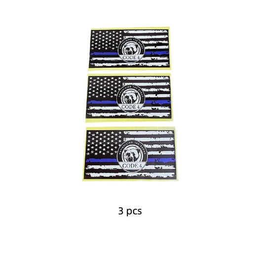 Thin Blue Line Code 4 Sticker - Show Police Support! Waterproof 3D Decal for Car, Laptop, Helmet | Back the Blue Cop Gift