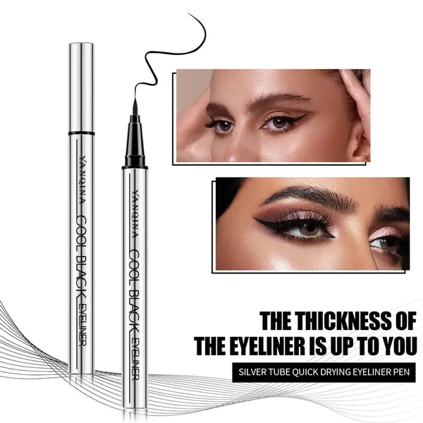 YANQINA Cool Black Eyeliner Pen | Waterproof & Smudge-Proof | 24H Long-Lasting | 0.1mm Ultra Precise Tip | Vegan & Cruelty-Free | Safe for Sensitive Eyes