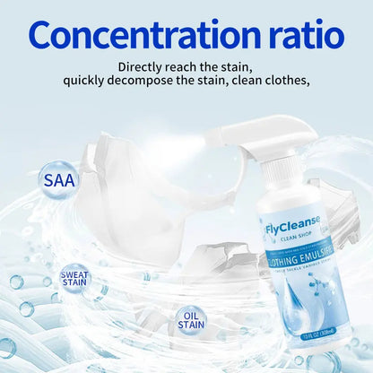 FlyCleanse Clothing Emulsifier – Non-Ionic Laundry Pre-Treatment Stain Remover Spray (10 fl oz)
