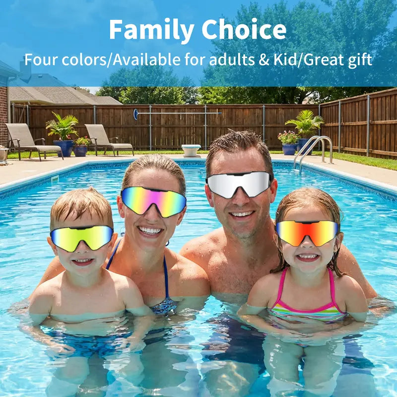 Outly 2-Pack Swim Goggles with Earplugs – Anti-Fog, UV Protection, 180° Wide View for Adults & Kids (Ages 4-12)