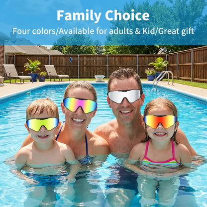Outly 2-Pack Swim Goggles with Earplugs – Anti-Fog, UV Protection, 180° Wide View for Adults & Kids (Ages 4-12)