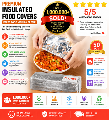 Aluminum Foil Food Insulation Cover – 20-Pack, Keep Dishes Hot & Fresh