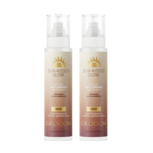 GRODOM Sun-Kissed Glow Self Tanning Water Mist – Organic, Streak-Free & Natural Tan for Body, Face & Hands | Cruelty-Free, Vegan, Paraben-Free | All Skin Types