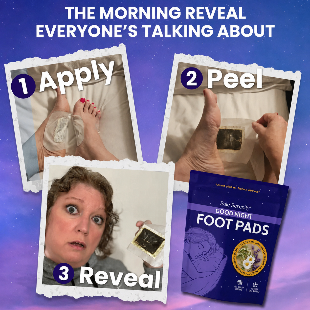 Sole Serenity Good Night Foot Pads – Overnight Relaxation Patches