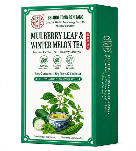 Beijing Tong Ren Tang Mulberry Leaf & Winter Melon Tea – 20 Sachets (120g), Caffeine-Free, Natural Herbal Tea, Gentle Formula